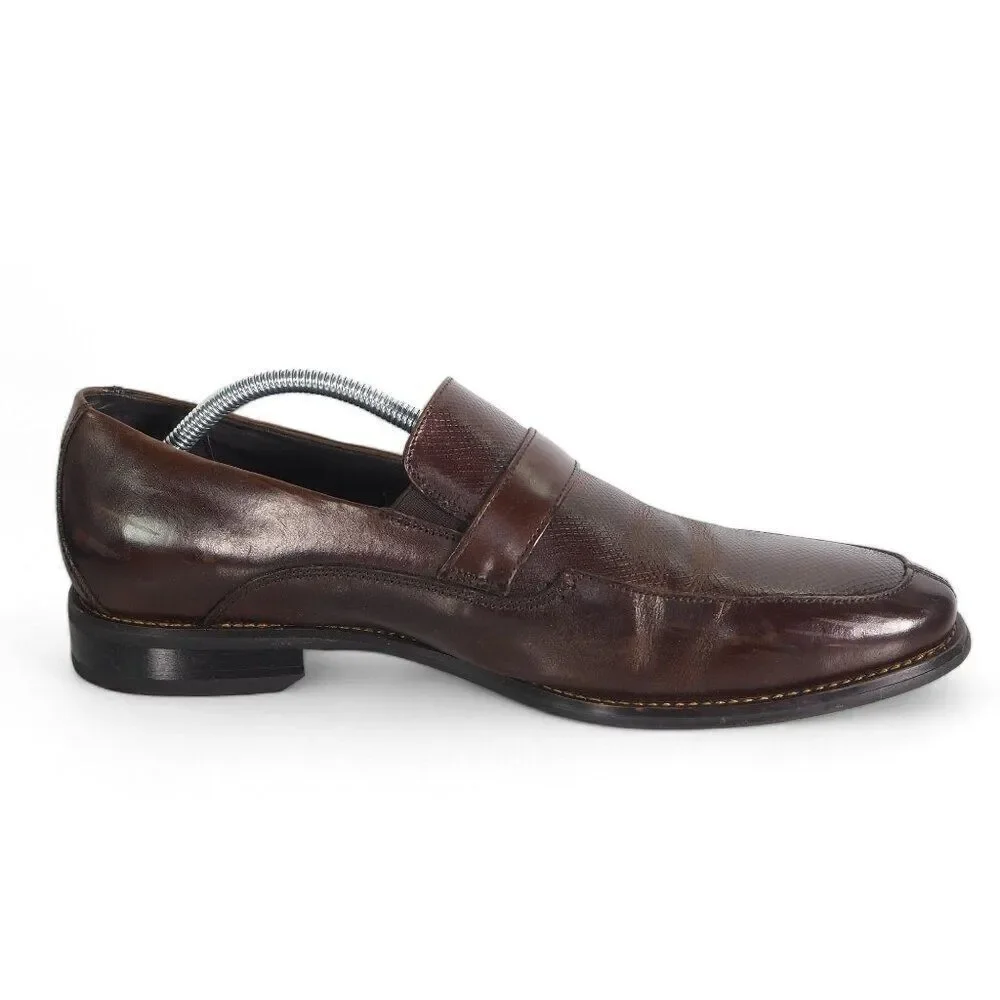 Stacy Adams Fontaine‎ Leather Slip-on Loafers Cognac Brown 24915-200 Men's 11M